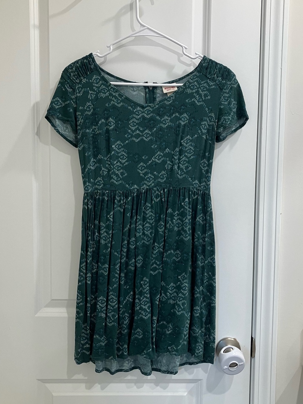 Mossimo Supply Co. Teal Printed Short Sleeve Dress
